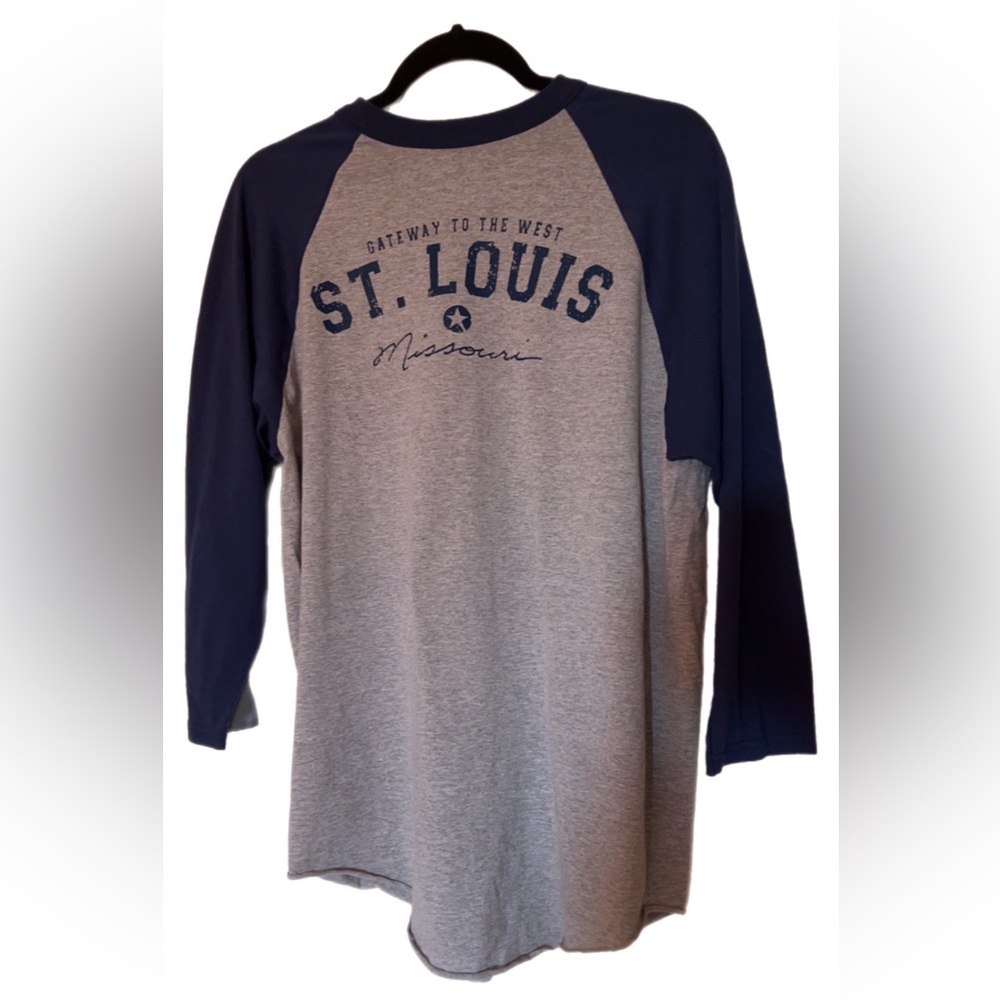 Augusta Sportswear Adult  Long Sleeve T-Shirt in Grey And Blue  Size Large
